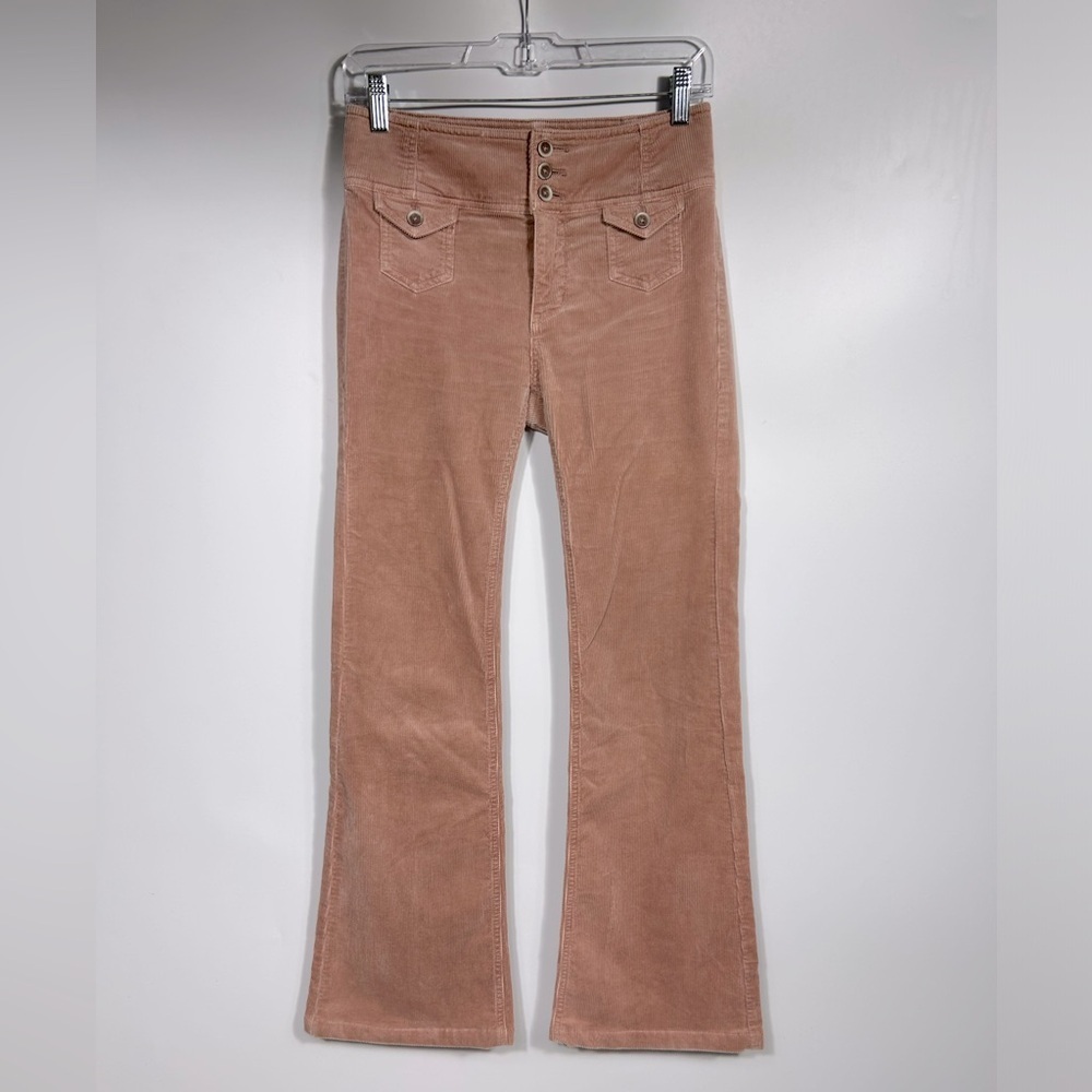 Pilcro And The Letterpress Corduroy High-Rise Trouser Bootcut Size 25 Dusty Pink